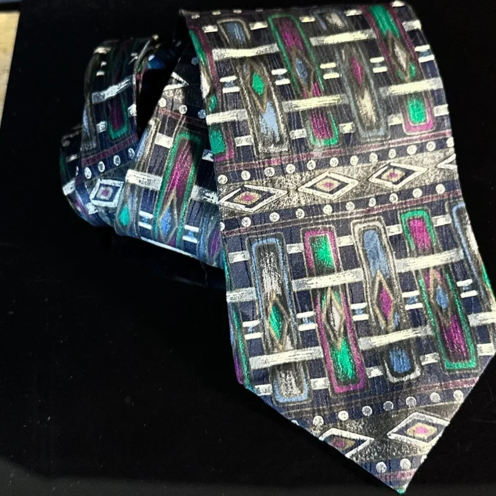 Missoni African Tribal Painting Art Basquiat Black Brown Mens Tie Silk Neckware